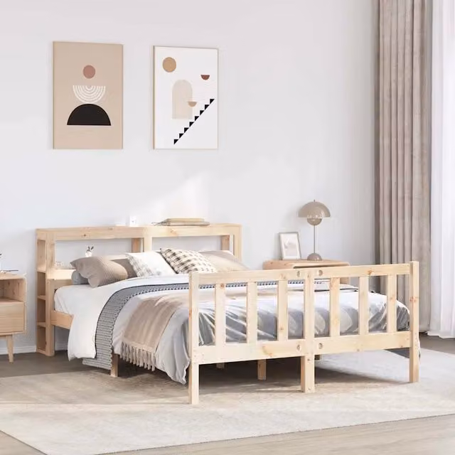 Letto senza Materasso 160x200 cm in Legno Massello di Pino