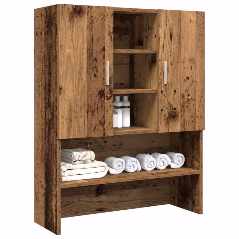 Mobile per lavatrice vidaXL in legno color marrone stile rustico, L: 70,5 cm, P: 25,5 cm, H: 90 cm