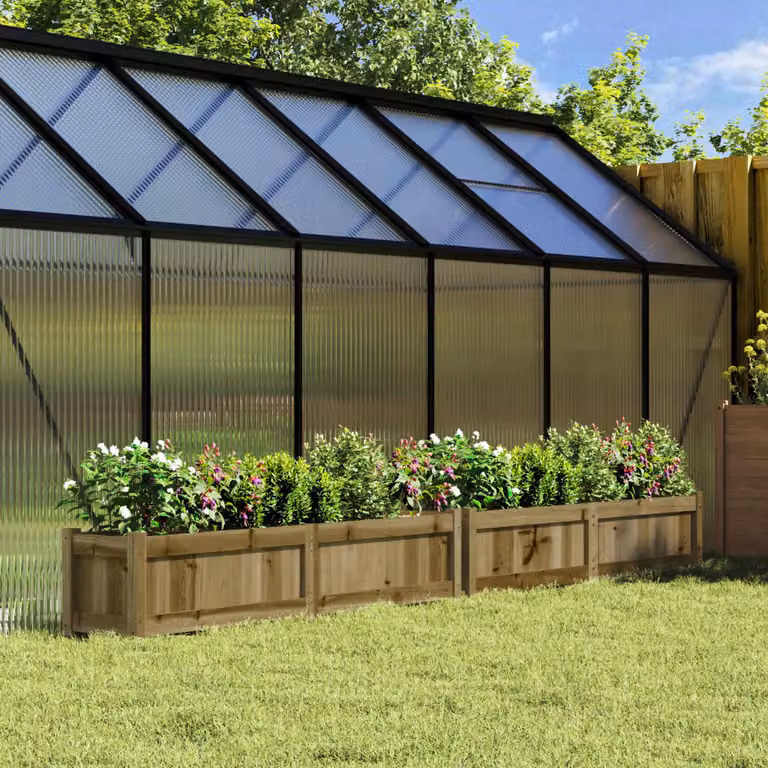 Set di 2 fioriere da giardino vidaXL in legno di pino impregnato, colore marrone