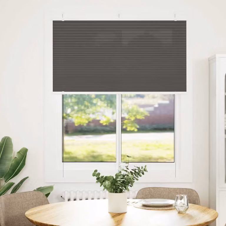 vidaXL Tenda Plissettata Nera 105x150 cm Larghezza Tessuto 104,4 cm