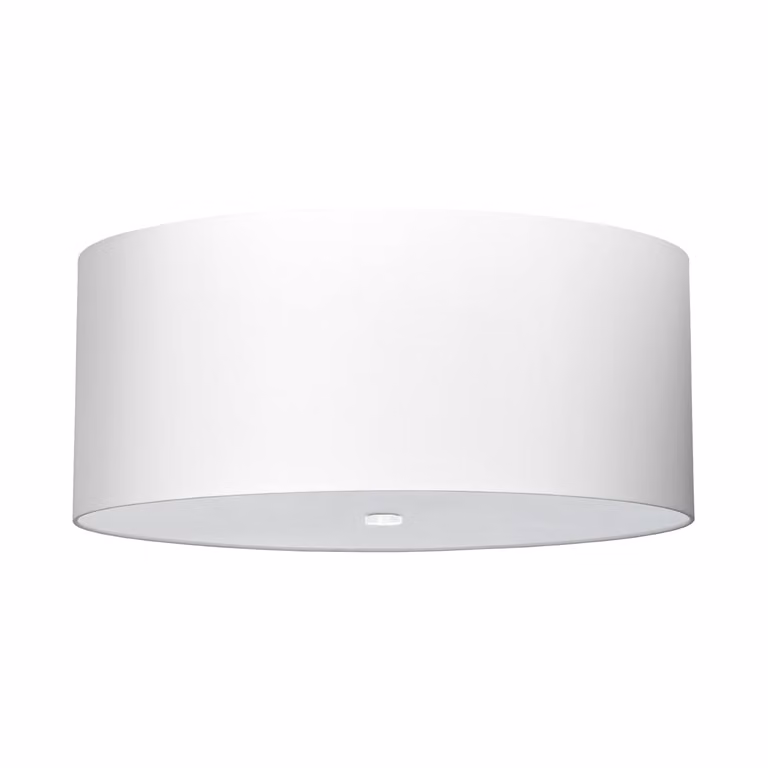Plafoniera, bianco, tessuto, vetro, acciaio, L 60 cm
