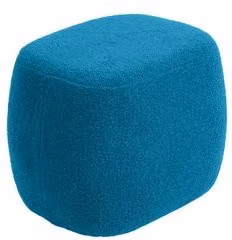 Pouf cilindrico TEDDY Amicasa in tessuto bouclé blu