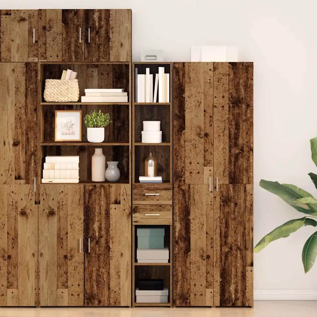 Libreria con cassetto vidaXL in legno vecchio marrone L 30 cm x P 42.4 cm x H 185.2 cm