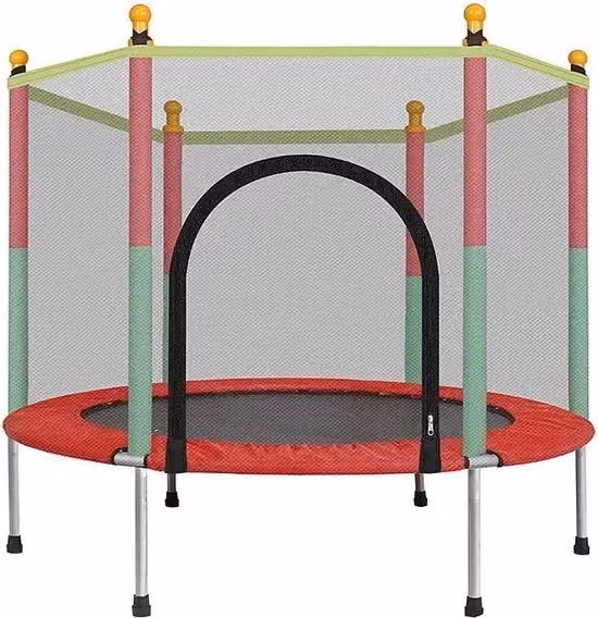 Trampolino - Trampolino per Bambini - Trampolino con Rete di Sicurezza - Divertimento Sportivo per Interni - 100KG di Capacità di Carico
