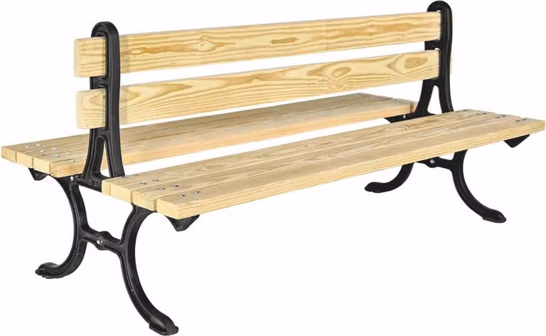 Panchina Casa Padrino colori naturali / nero 180 cm - Panchina da giardino bifacciale