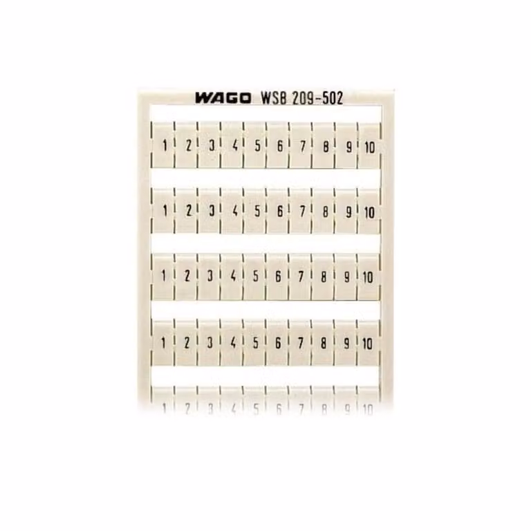 Sistema di marcatura WSB W: 1-10 (10x) - Marcatura morsettiera 5 mm bianca 209-502