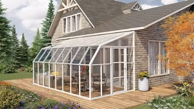 Veranda Sun Room Palram in Policarbonato e Acciaio Bianco L: 5 m, P: 2,7 m