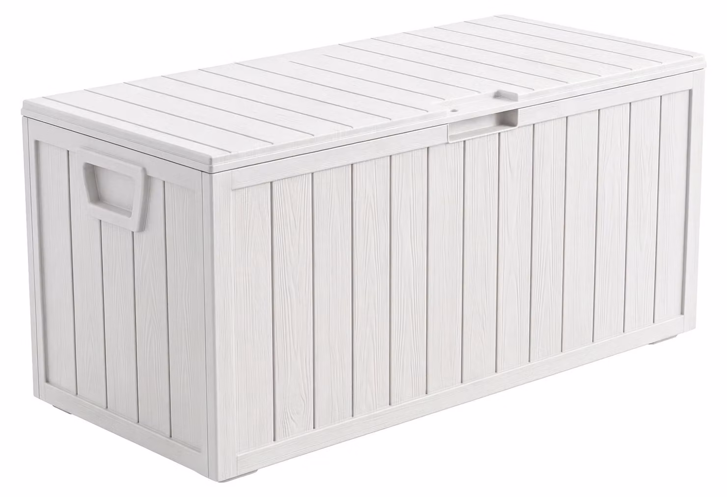 Neo 75 - Baule Portaoggetti da Giardino 110x46x53 cm 285 lt Contenitore Lucchettabile in Resina Bianco