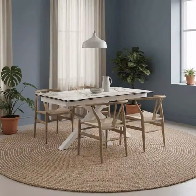 Tavolo da pranzo allungabile Duzzle in ceramica effetto marmo bianco Calacatta Guernica L: 160-240 cm, P: 90 cm, H: 76 cm