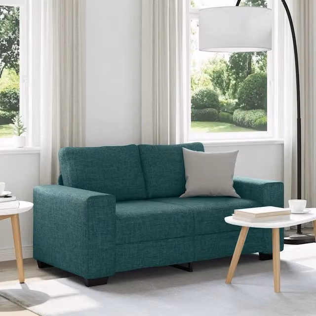 Divano moderno vidaXL in tessuto verde con struttura mista, L: 160 cm, P: 77 cm, H: 82 cm