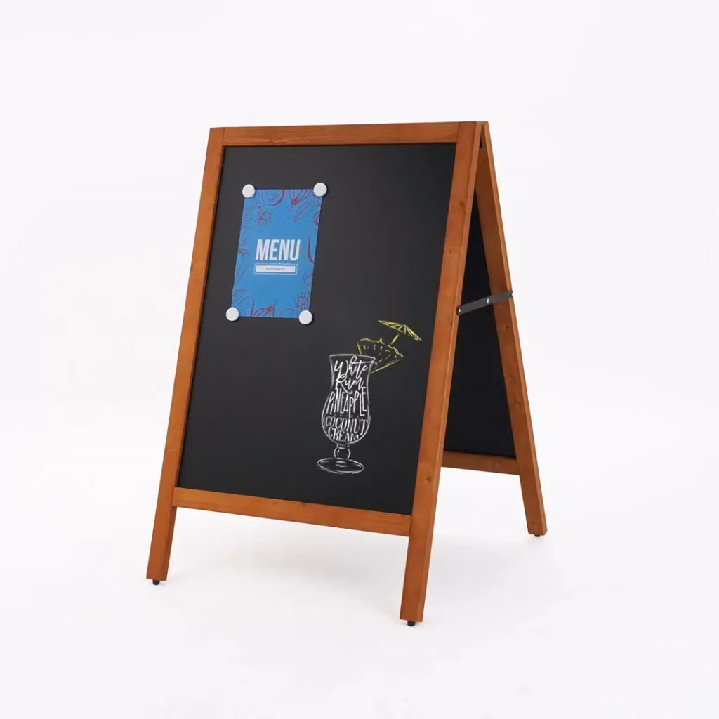 Lavagna a cavalletto magnetica GIORDANOSHOP con cornice in legno di faggio color black, L: 60 cm, H: 78 cm – 2