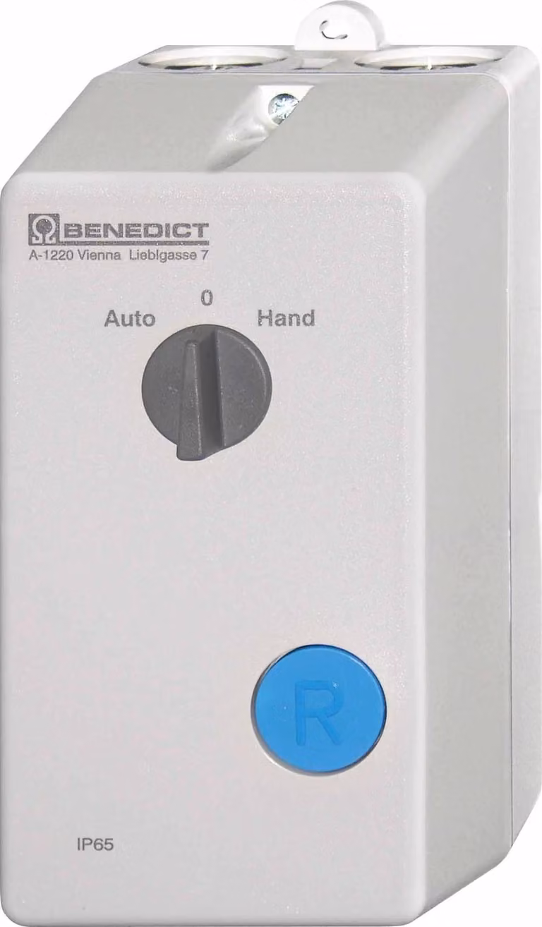 Avviatore diretto Benedict con selettore, 4 kW, 400 V, 220-240 V 50 Hz, 240 V 60 Hz, senza relè di protezione motore, 1 pezzo.