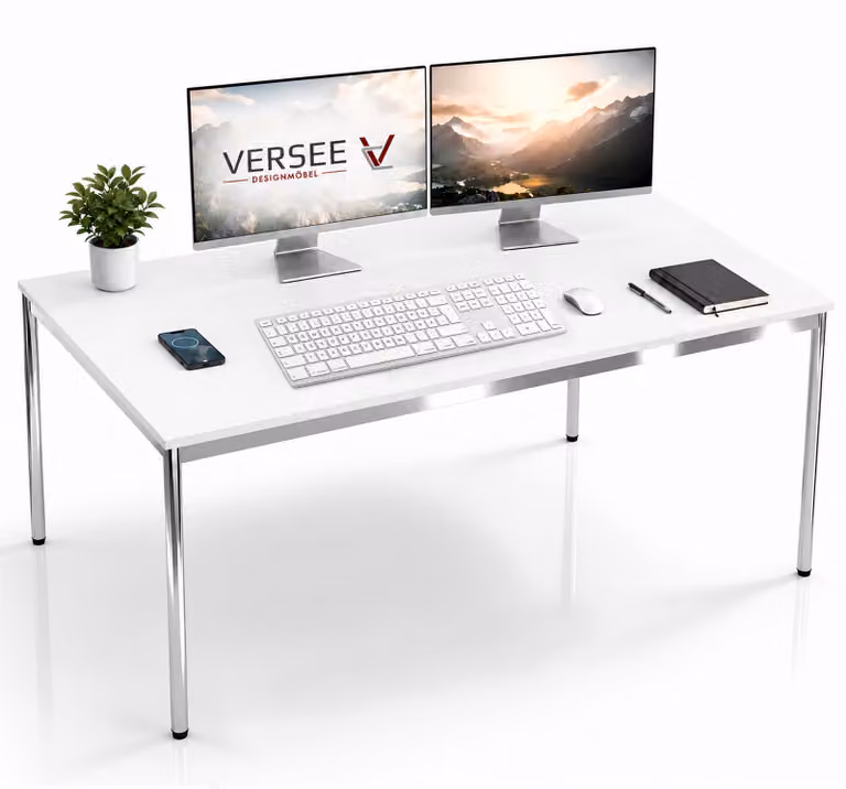 Scrivania / tavolo da conferenza VERSEE VST1 160x100 cm bianco - regolabile in altezza, stabile