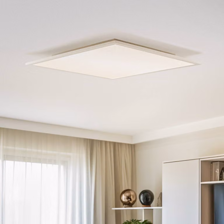 Pannello LED Lindby Livel, 4000K, 62 cm x cm, argento, metallo Livel, Alluminio / Grigio / Zincato, Cucina, Plastica, Moderno, Pannello LED