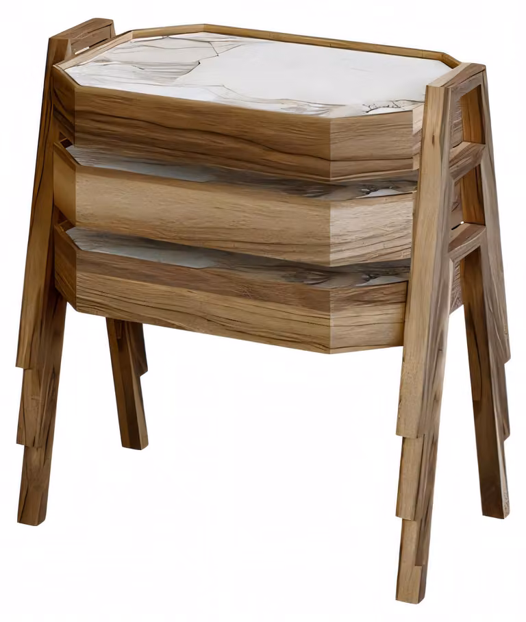 Elegantes braunes Holz Couchtisch-Set modern stilvoll