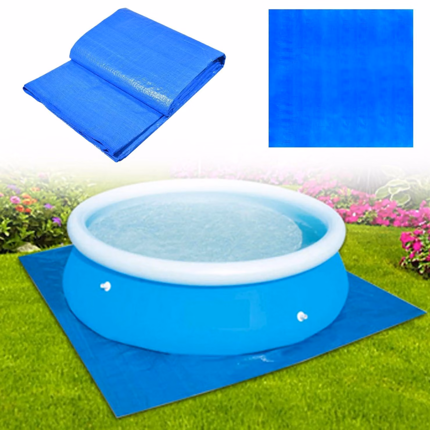 Elzusha - Telo di protezione per piscine fuori terra, dimensioni 500x500 cm