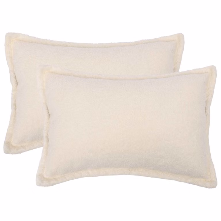 Set di 2 federe vidaXL HOUTEN in tessuto bouclé color crema, L 50 cm x P 70 cm