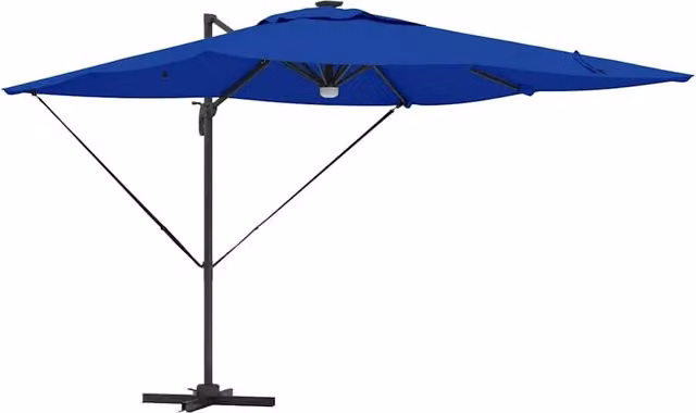Ombrellone rettangolare di design moderno da esterno inclinabile 286 x 284 x 270 cm in alluminio blu 02_0058728