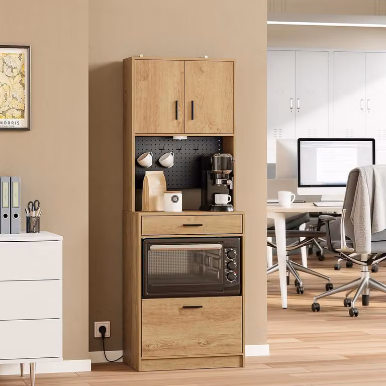 SoBuy Credenza alta Mobile contenitore con 2 ante Ripiani inclusi Bianco Stile scandinavo FSB98-E-N