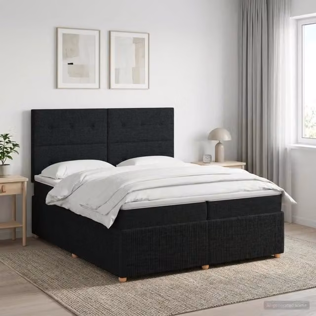 Letto box spring con materasso ibrido vidaXL Nero L/P/H: 200 x 200 x 140,5 cm – 1