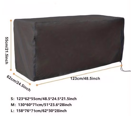 Scatola nera impermeabile con cerniera: 130 x 60 x 71 cm, per fioriere da giardino/cassetti, impermeabile.