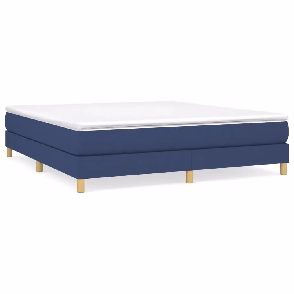Struttura Letto a Rete a Molle Giroletto Blu in Tessuto L: 180 cm, P: 200 cm – 2