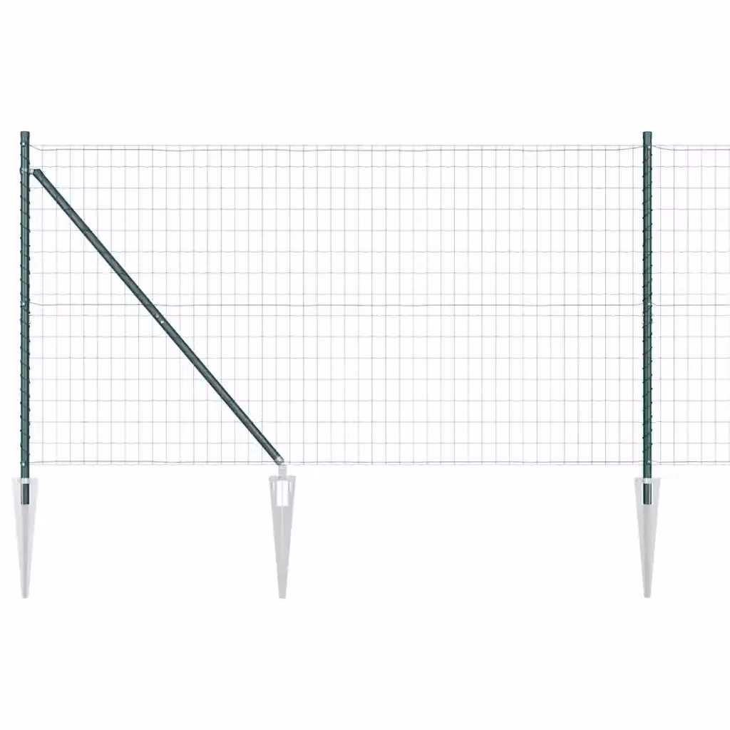 Recinzione Euro vidaXL in acciaio rivestito in PVC verde, L: 10 m, H: 1,4 m – 2