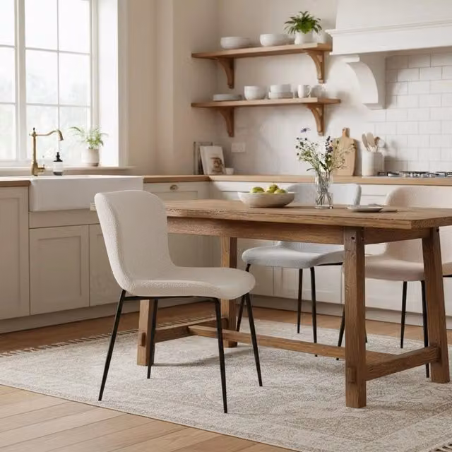 Sedia da pranzo moderna con schienale alto arrotondato - Xylo - Tessuto e gambe in metallo (3 colori)