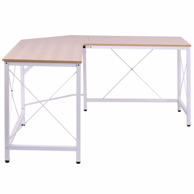 Fortuna Lai Scrivania angolare L 150x150x76 cm Scrivania angolare in MDF color naturale per l'ufficio domestico e lo studio