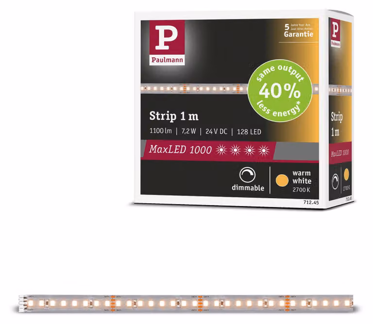 Paulmann MaxLED 1000: Striscia LED, luce calda, modulo di estensione