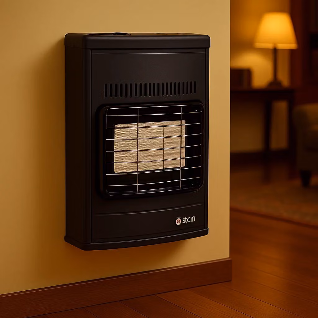 Stufa a gas metano SICAR ECO 40 nera da parete o da pavimento con potenza di 4200 Watt – 2