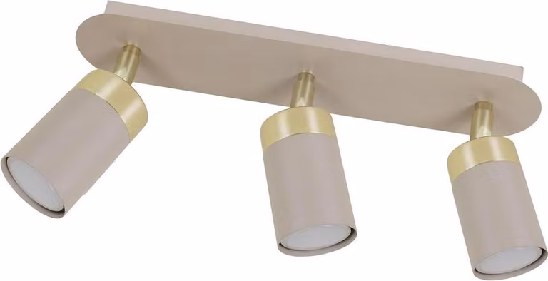 Lampada da soffitto moderna, strisce color oro cashmere, faretti decorativi orientabili, 3xGU10 10W JOKER CASHMERE Milagro