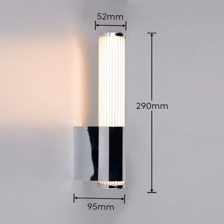 Trio Lighting Applique da parete Stefano, Cromo / Argento, Bagno, Plastica, Moderno, Applique