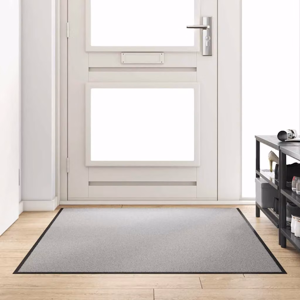 Tappetino rettangolare moderno vidaXL Grigio e Nero in 100% Poliammide, L 120 cm x P 180 cm
