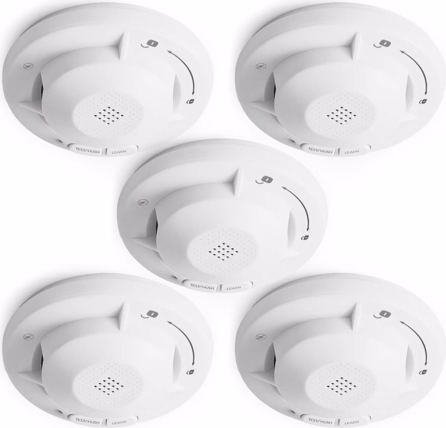 Rivelatore di fumo Wiltec in rete 5x con batteria di 10 anni e tecnologia wireless Rivelatore di incendio fotoelettrico con allarme da 85 dB per un'efficace protezione antincendio in appartamenti e case