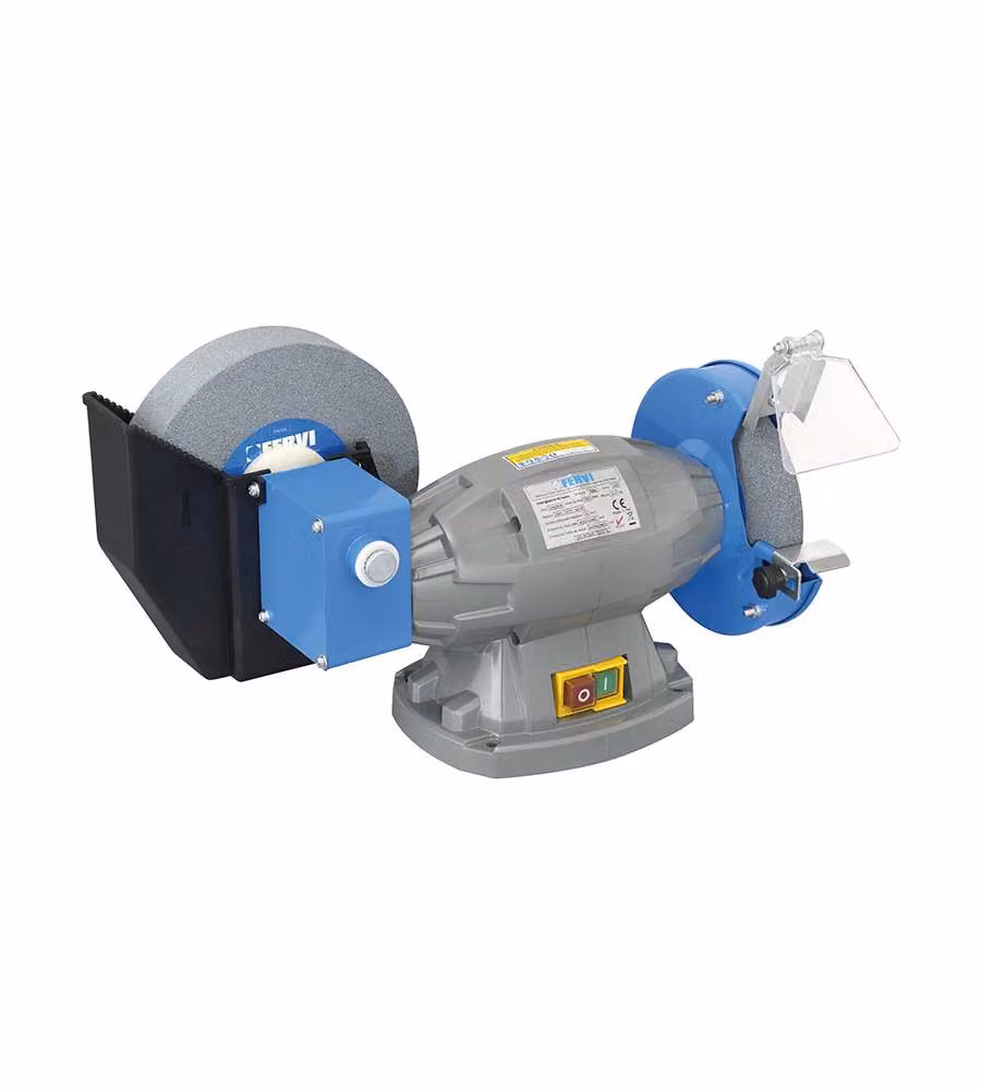 Fervi Smerigliatrice da Banco Combinata 0,4 kW con Mola Acqua e Secco