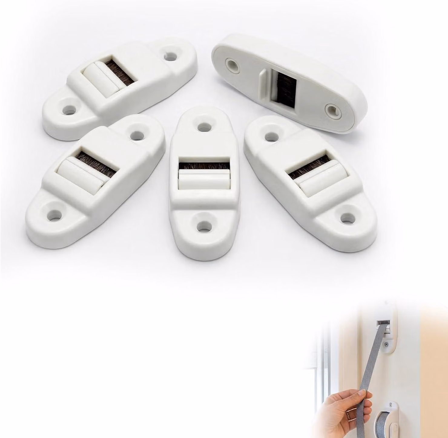 Set di guide per tende a rullo, composto da 5 pezzi, diametro 14 mm, in plastica ABS, per sistemi a nastro