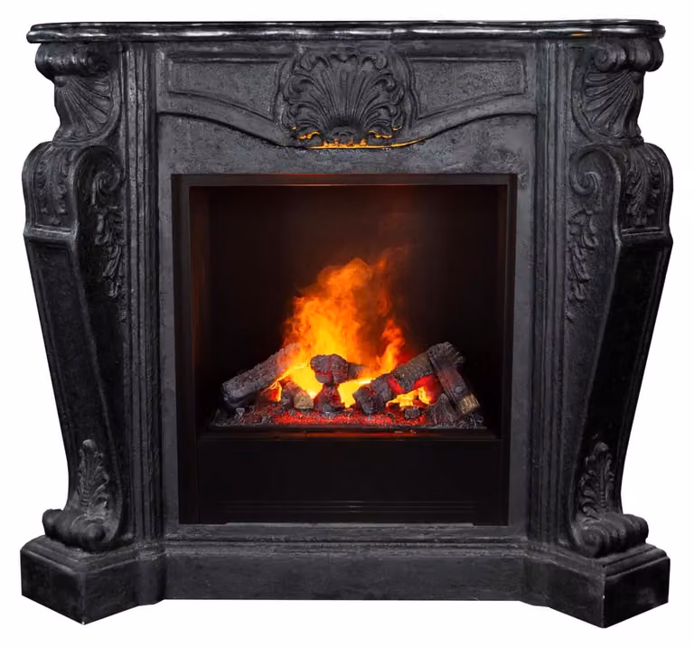 Camino elettrico Louis - Pietra naturale nera - Potenza: 200 W - Autoportante