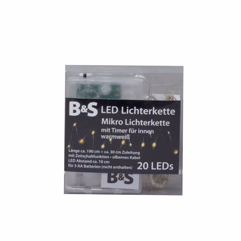 Luci fiabesche 24 LED bianco caldo con funzione timer per interni