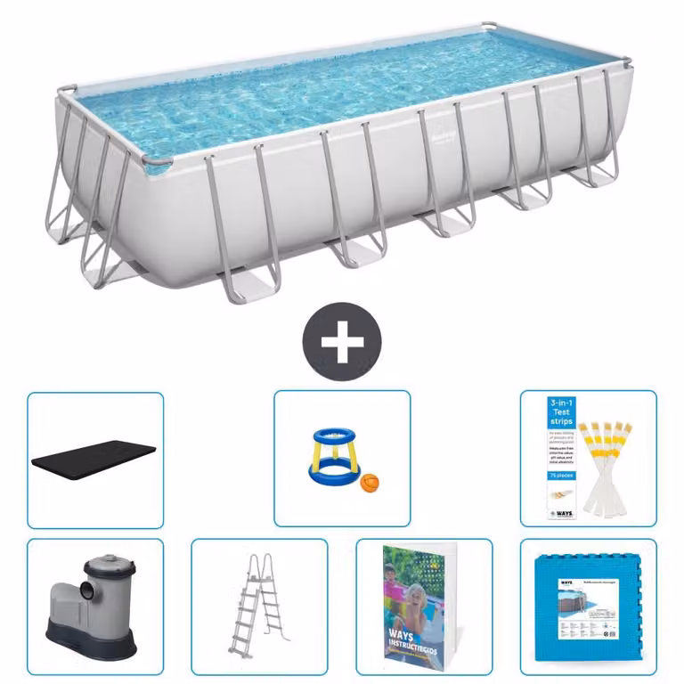 Bestway Power Steel, piscina rettangolare - 640x274x132 cm - 6 pezzi, modello S570
