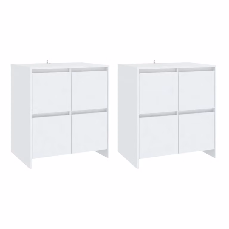 Credenze 2 pz Bianche 70x41x75 cm in Legno Multistrato
