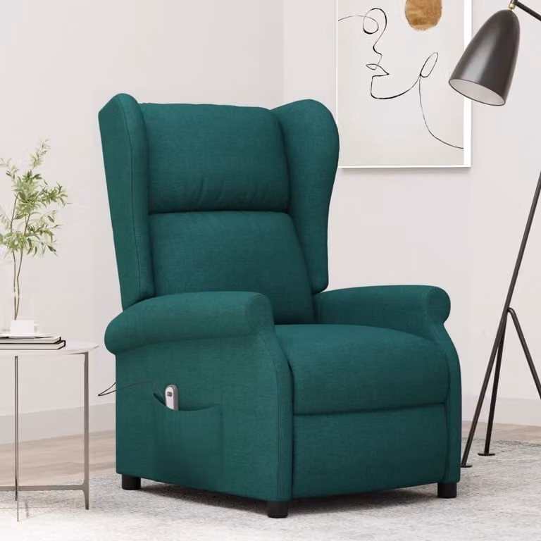 Maison Exclusive - Poltrona reclinabile elettrica, tessuto verde scuro