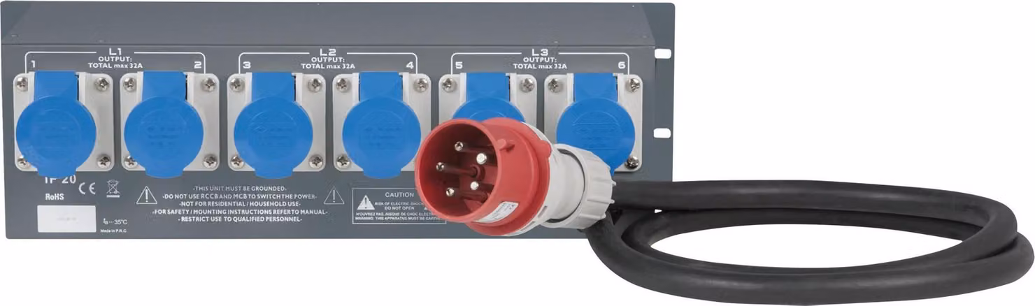 Showgear PSA-32A6C 6x MCB - Uscita CEE