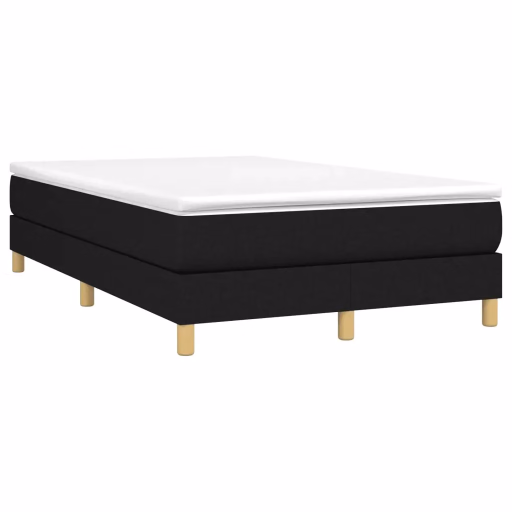 Letto Ibrido vidaXL con Giroletto a Molle e Materasso in Tessuto Nero e Bianco L/P/H: 120 x 200 x 25 cm – 2