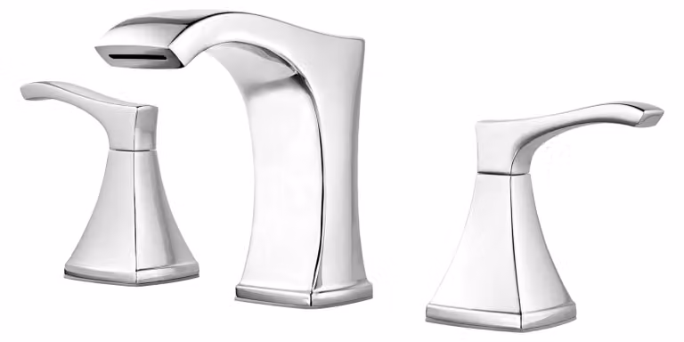 Miscelatore per lavabo a due maniglie, 8 pollici, cromato, con 3 fori