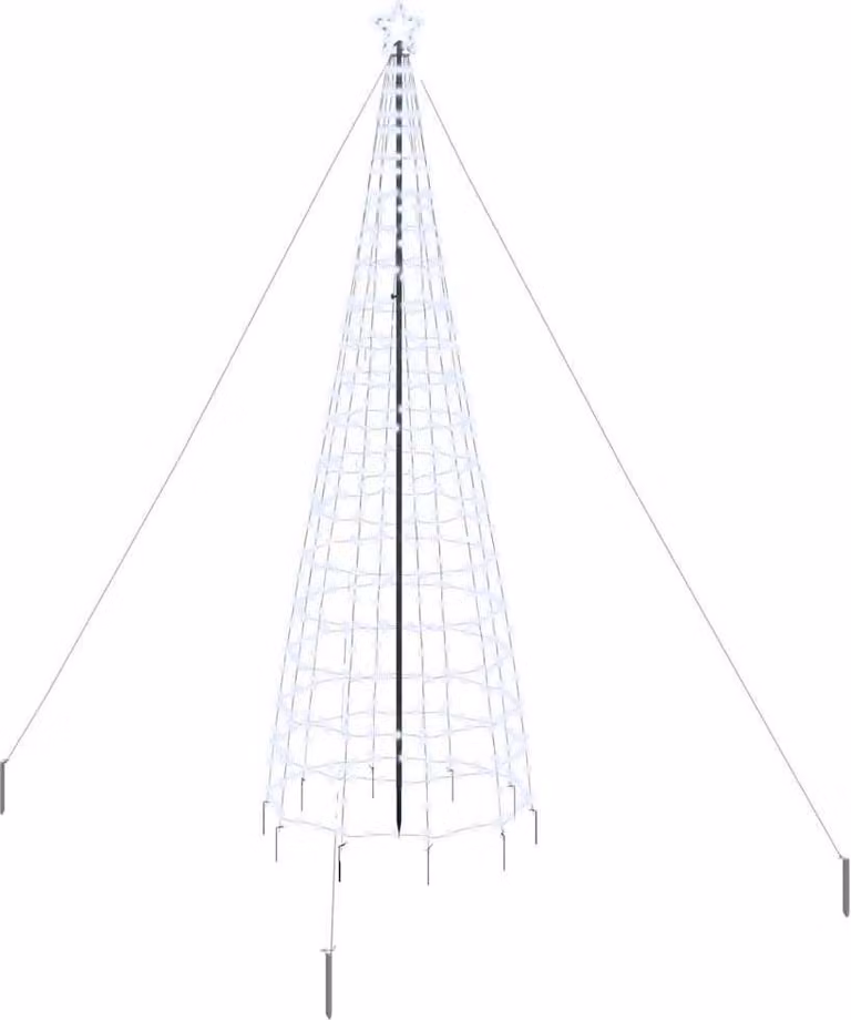 Albero di Natale LED con picchetti per il terreno 400 cm Ferro