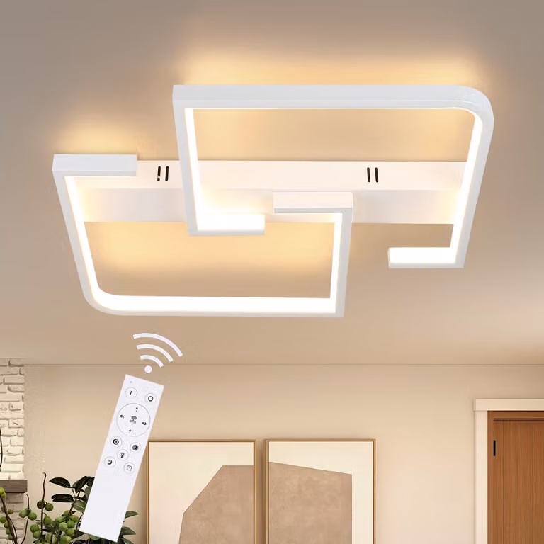 ZMH plafoniera Lampada LED dimmerabile con telecomando Moderna per soggiorno bianco 35W alluminio per camera da letto cucina soggiorno studio