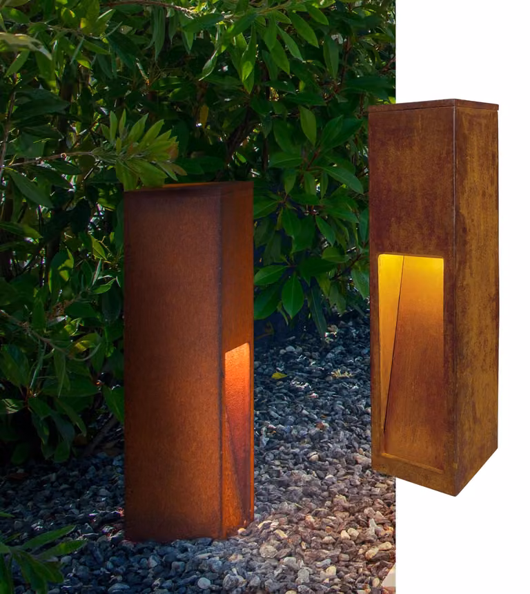 Lampada da terra RUSTY SLOT 50, grado di protezione IP55, 9W, 3000K, 30lm, finitura color ruggine