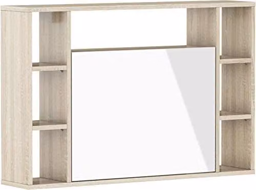 Scrivania a muro pieghevole Bim Furniture in rovere bianco e bianco L: 94 cm, P: 20 cm (chiusa) / 62 cm (aperta), H: 62 cm
