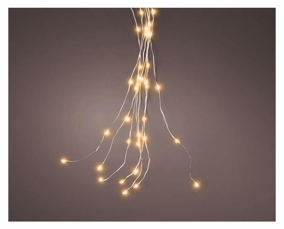 Catena luminosa a LED micro, 640 LED, luce bianco caldo, 6,90 metri, per interni ed esterni